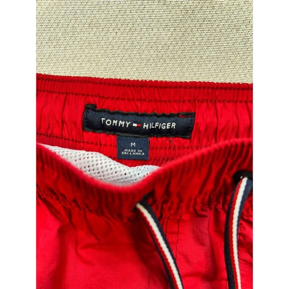 Tommy Hilfiger Men's Swimsuit Trunks Shorts Size M Apple Red Mesh Liner Pockets - Picture 3 of 13